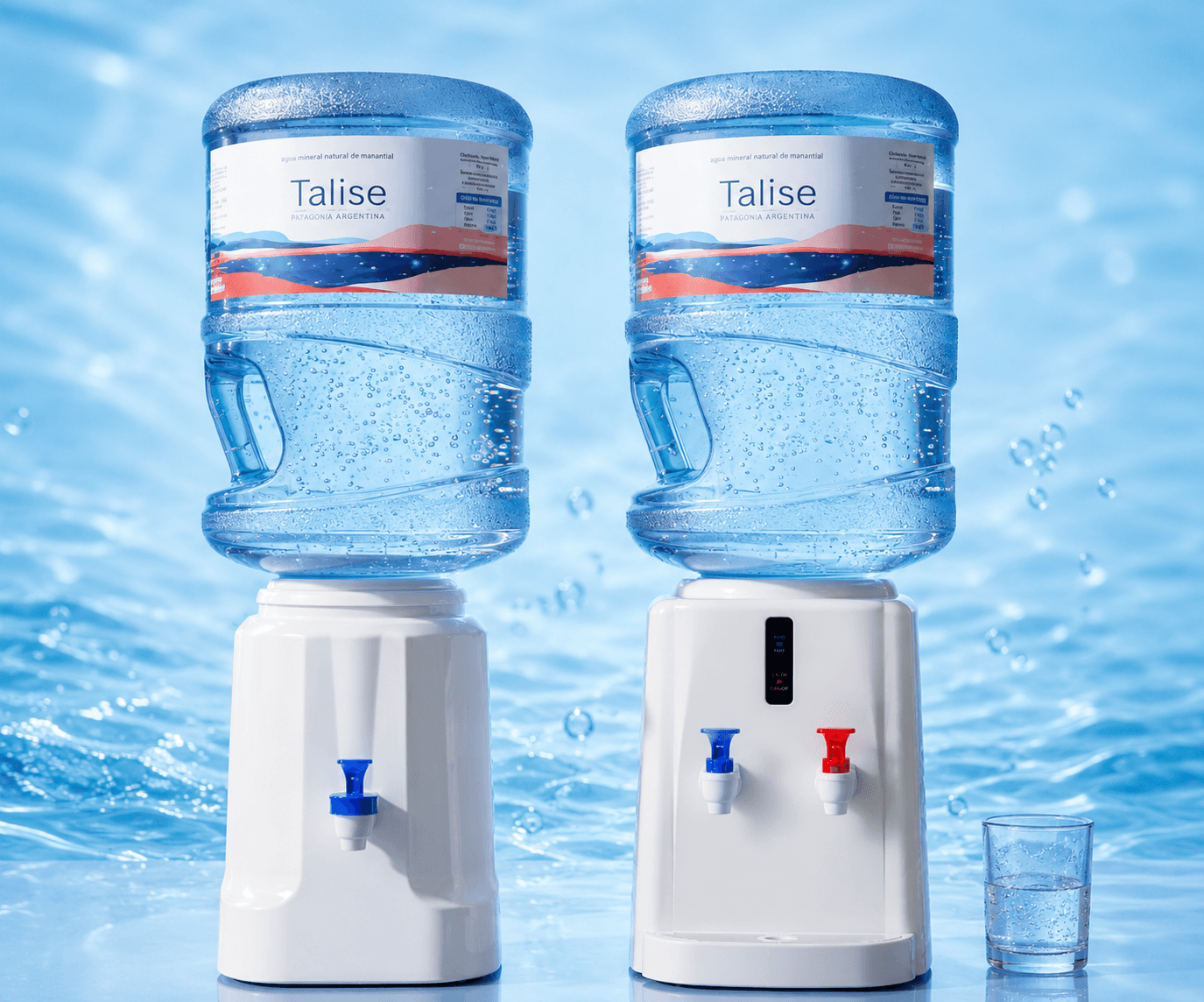 Dispenser común y dispenser frío/calor con bidón Talise de 20 L